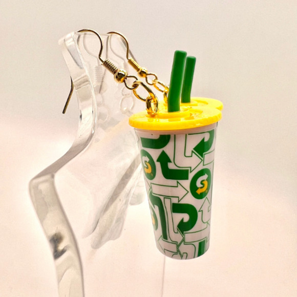Subway Drink Earrings - Fast Food Earrings - Foodie Mini Brands Earrings - Picture 6 of 9